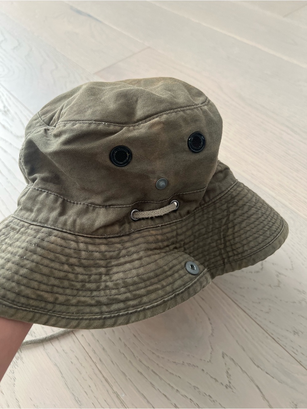 Olive Green Cotton Bucket Hat